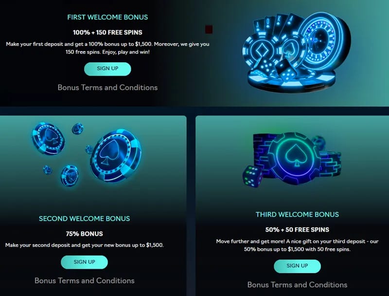 Oshi Casino welcome bonus package